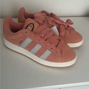 Adidas Women's Coral Sneakers with Silver Stripes